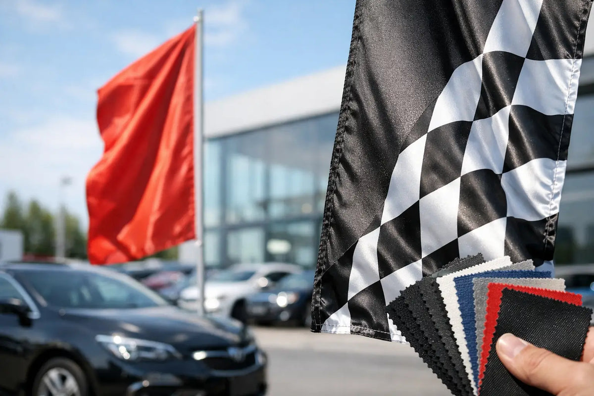 Premium Auto Flagge Stoff richtig wählen