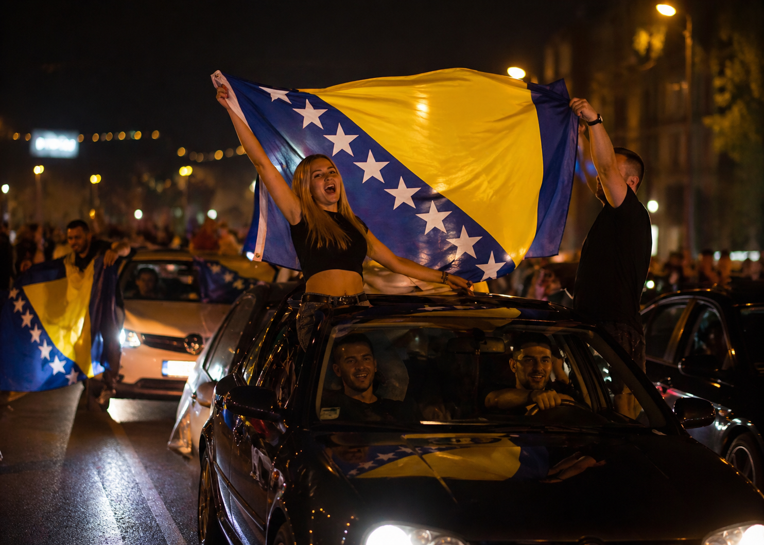 Bosnien Fan Flagge aus robustem 160 GSM Stoff