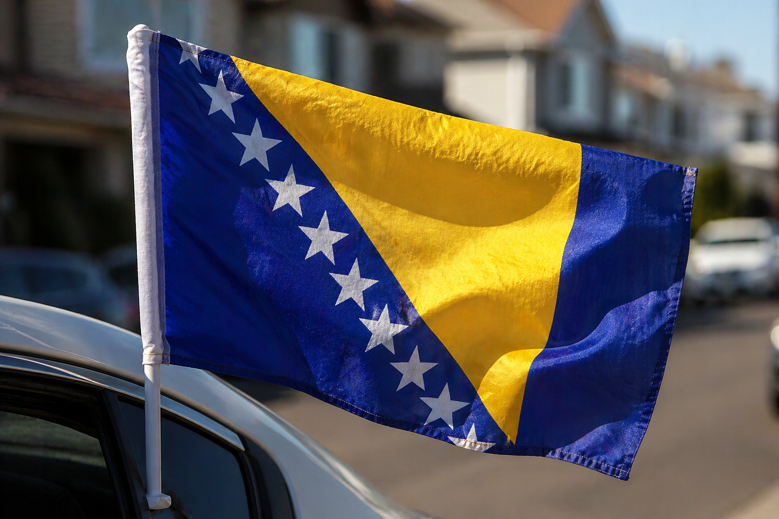 Bosnien WM 2026 Auto Flagge mit elastischer Befestigung