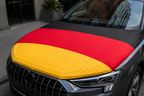 Deutschland Auto Flagge zur WM 2026 am fahrenden Auto