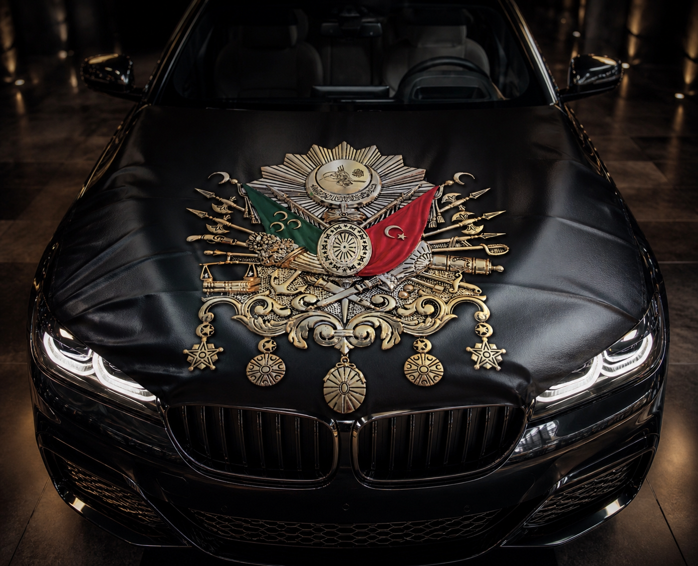 Exklusive Osmanisches Reich Motorhaubenflagge für Fahrzeug Styling