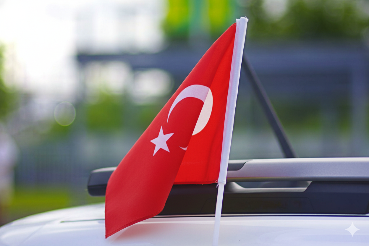 Türkei WM 2026 Auto Flagge mit elastischer Befestigung